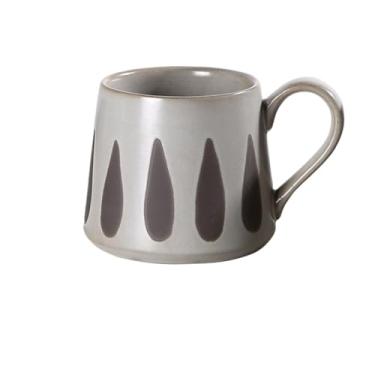 Imagem de Xícaras de café Caneca com estampa de gota d'água, cerâmica grossa fosca, xícara café doméstica alça, 250ml