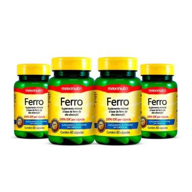 Imagem de Kit 04 Ferro 100% IDR com 60 Cápsulas Maxinutri-Unissex