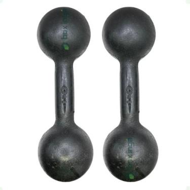 Imagem de Par de Halteres de Ferro Fundido Pintado - 9 Kg - BOX INGÁ