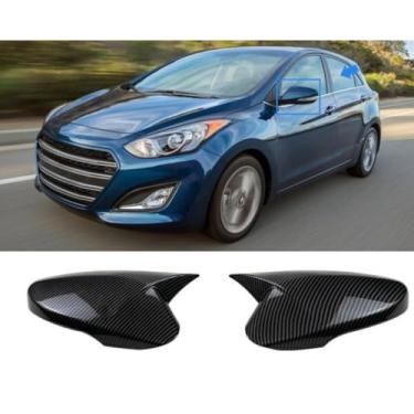 Imagem de Kit de carroceria de capa de espelho retrovisor de carro compatível com Elantra 2012-2017 Veloster Acessórios de acabamento de capa de espelho retrovisor (aparência de carbono)