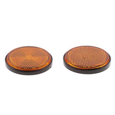 Imagem de Mqetly Pacote com 2 Adesivos Refletores Redondos Vermelhos de 55 Mm em PVC para em Motocicletas Esportivas, Quadriciclos E Motos de Trilha, 2 peças