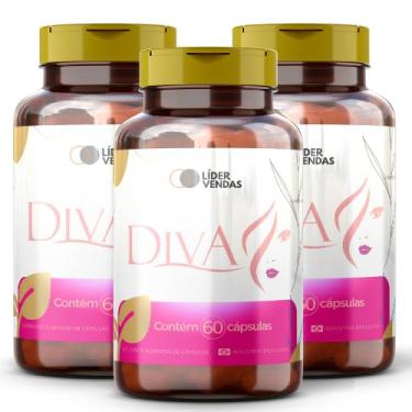 Imagem de Diva 2g - Suplemento para Cabelo, Pele e Unhas com 60 Cápsulas - Complexo de Vitaminas e Minerais para a Saúde Feminina - Alta Concentração e Nutrição Integrada - 3 potes