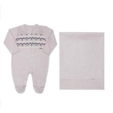 Imagem de Saída Maternidade Luxo Bebê Menino Malha Tricô Paraiso 16145-Masculino