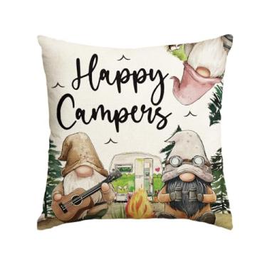 Imagem de AVOIN colorlife Capa de almofada Happy Campers Gnomo 30,5 x 50,8 cm, decoração para decoração de sofá de casa