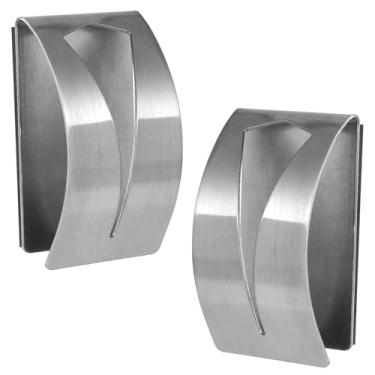 Imagem de Suporte magnético de toalha para geladeira, pacote com 2, prata