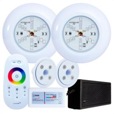 Imagem de Kit 2 Refletores Led 6w RGB ABS e Comando para Iluminação Piscina Vini