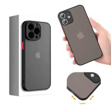 Imagem de Capa Capinha Fosca Slim Premium Antiqueda para Apple iPhone 14 15 16 (Preto, iPhone 14)