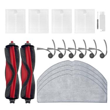 Imagem de Kit de acessórios de substituição Q7 M5 compatível com aspirador de pó robô Roborock Q7 M5+/Q7 L5/Q7 L5+, 2 escovas principais, 4 roupas de esfregão, 6 escovas laterais, 4 filtros, 1 ferramenta de