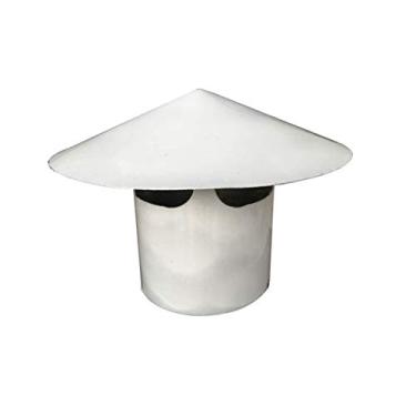 Imagem de Tampa de capota de chaminé, capa de liga de alumínio, protetor de pássaros, tampa de chaminé, capinha de chaminé de cano alto, branca, 6,5 polegadas (165 mm)