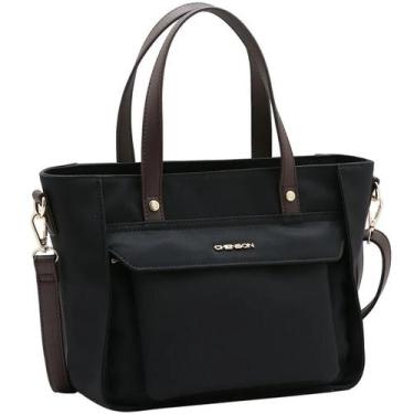 Imagem de Bolsa Chenson Feminina Mão e Transversal Microfibra 3185115 Cor:Preto,