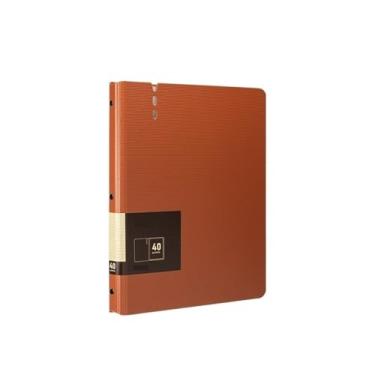 Imagem de Pasta organizadora de arquivos A4 com inserções transparentes, armazenamento de arquivos de dados, material de escritório, material de escritório (laranja)