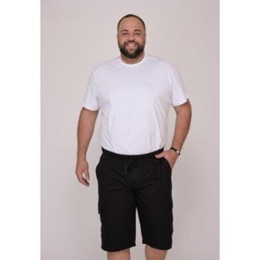 Imagem de Bermuda Masculina Plus Size em Sarja Preto com Elástico-Masculino