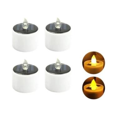 Imagem de Velas LED Solares Recarregáveis À Prova d'Água Para Decoração De Jardi