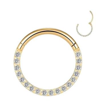 Imagem de Piercing De Argola Articulada Em Aço Inoxidável Com Zircônia Cúbica Pa