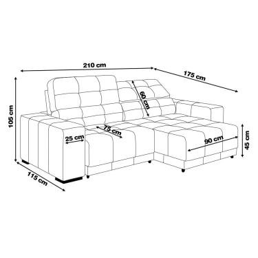 Imagem de Sofá Sala de Estar Retrátil e Reclinável 3 Lugares Lisboa 210cm Marrom Couro - Gran Belo