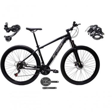 Imagem de Bicicleta Aro 29 Ksw Xlt Shimano Deore E Altus 27v Freio Hidráulico Garfo Trava - Preto-prata Tam.17