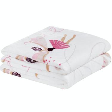 Imagem de Manta Solteiro Infantil Bouti Kids Flannel Microfibra 1 Peça Bailarina