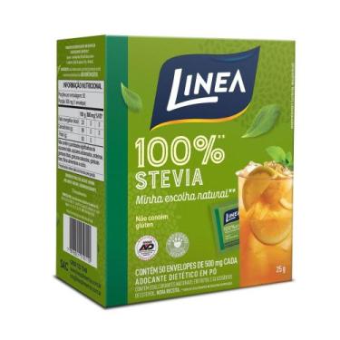 Imagem de Adoçante Em Pó Linea Stevia 50 Sachês 500mg Cada