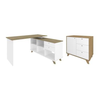 Imagem de Conjunto Escrivaninha E Balcão Wurzburg Olmo Branco