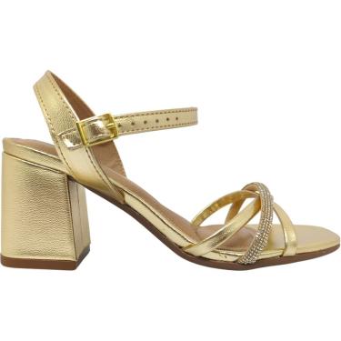 Imagem de Sandália Feminina Casual Social Dia a Dia Passeio Trabalho Festa Verão com Strass Salto Grosso Conforto Beira Rio 8436.347