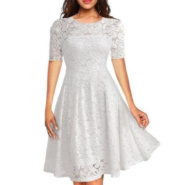 Imagem de Vestido Renda 10 Casamento Civil Festa Aniversario Noiva Rodado - Shoo