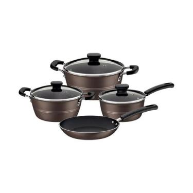 Imagem de Jogo de Panelas Tramontina Sicília Antiaderente Avelã 4 Peças, Avelã