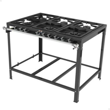 Imagem de Fogão Industrial Progás 6 Bocas A Gás Pmsd-63 G2 3 Bocas Simples E 3 Bocas Duplas Sem Forno P42662