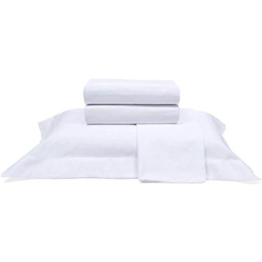 Imagem de Jogo De Cama Buettner King Percal 1000 Fios Dobra Feita Luxo 4 Peças Branco