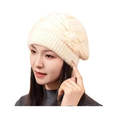 Imagem de Gorro De Lã Quente E Espesso Com Ponto Trançado, Proteção Contra O Ven