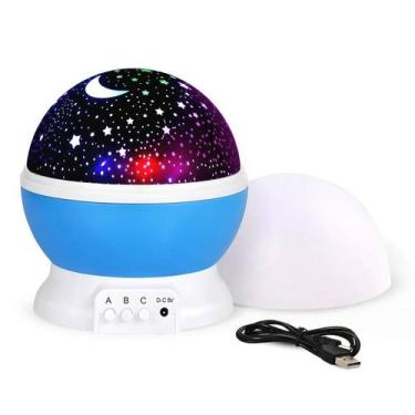 Imagem de Luminária Azul Star Master Projetor Estrelas 360º Abajur LED Bivolt US