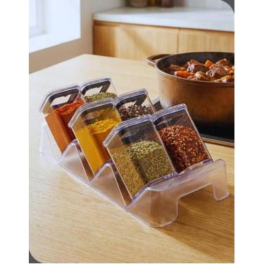 Imagem de Conjunto Porta-Condimentos Hermético Plasútil Cristal Base Modular 7 P