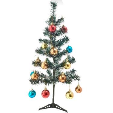 Imagem de Arvore De Natal Enfeitada De 60 Cm Com 15 Bolinhas Festas - Goal