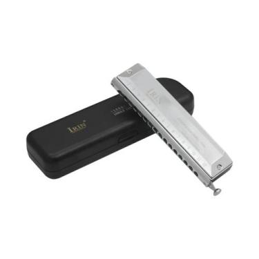 Imagem de Harmônica Cromática De 16 Furos, 64 Tons, Prateada, Instrumento De Sop