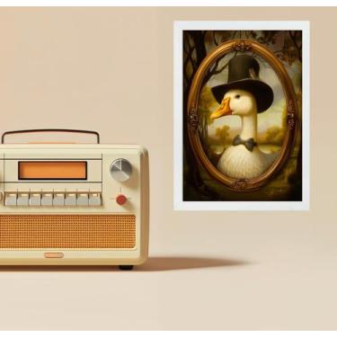 Imagem de Quadro Decorativo Pato - Retrato Antigo 45X34Cm - Com Vidro - Quadros 