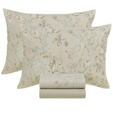 Imagem de Jogo De Cama Lençol Queen 100% Algodão 4 Peças Sophia 160 Fios Karsten