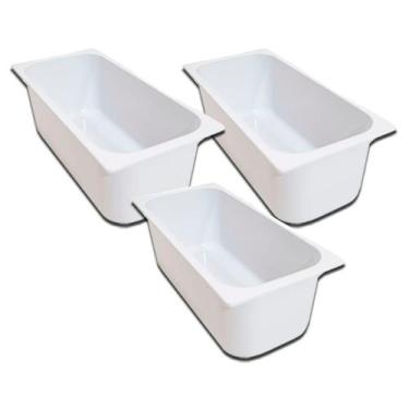 Imagem de Conj 3 cuba gastro expositora vitrine gelato sorvete abs cor branca sb