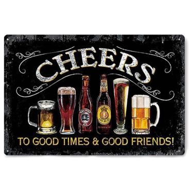 Imagem de Decoração de parede, pintura em ferro, letreiro de estanho, aplausos aos bons tempos