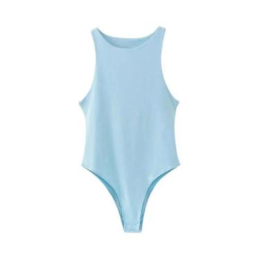 Imagem de Body Con Verde Limão - Macacão Curto Sexy para Verão, BR-G, Céu azul