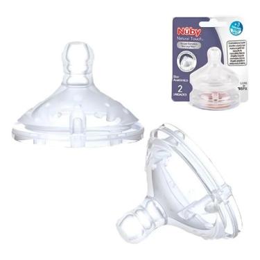 Imagem de Bico Para Mamadeira Boca Larga Com 2 Pçs Transparentes Nuby, Transpare