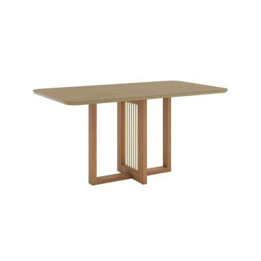 Imagem de Mesa Natalí 120cm Canto Arredondado com Vidro Marrom