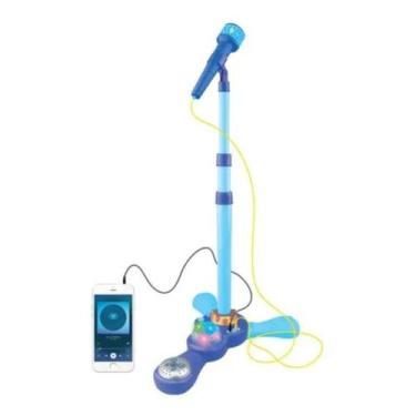 Imagem de Microfone infantil com pedestal luz musical bw139az azul kids - Import