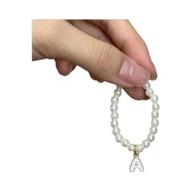 Imagem de Colar Pingente Labubu V4 Mini 4.0 Com Pérola E Letra, Acessório Para R