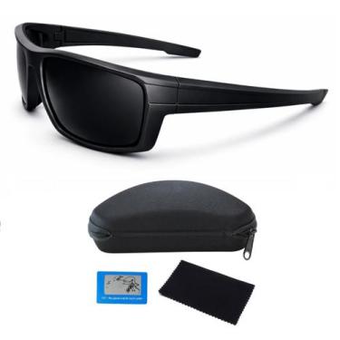 Imagem de Óculos De Sol Esportivo Masculino Feminino Polarizado UV400 Todo Preto