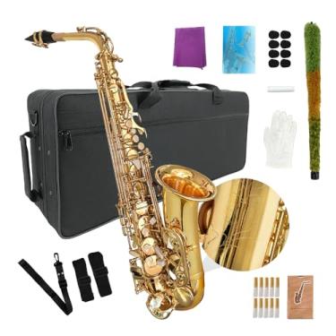 Imagem de YoungMonic Saxofone Alto E Flat para Adultos, Kit Completo com Estojo de Transporte, Correias de Bocal, Palhetas, Saxofone, Kit para Iniciantes