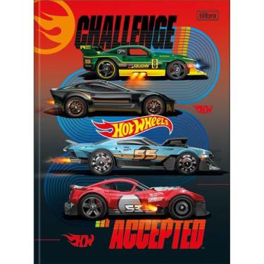 Imagem de Caderno Brochura Costurado Universitário Grande Hot Wheels 48 Folhas -