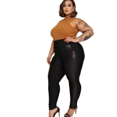 Imagem de Calça Legging Plus Size Vih Triny Montaria Empina Bumbum Lisa Peluciada Forrada-Feminino