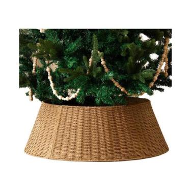 Imagem de Saia Para Árvore De Natal Rústica De 28 Polegadas Em Vime, Capa Para B