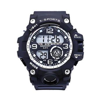 Imagem de Relógio Masculino Tático Robust SPORTS Digital Preto Total - Tudo em C