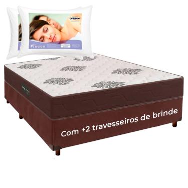 Imagem de Kit Cama Box + Colchão Casal Inova D45 + 2 Travesseiros Ortobom