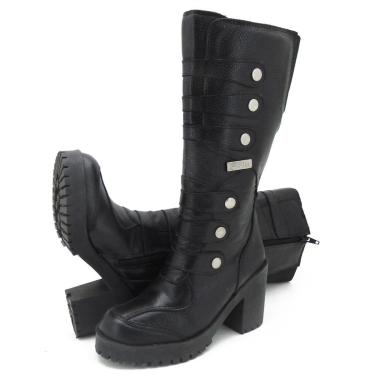 Imagem de BOTA FEMININA MOTOCICLISTA ROQUEIRA COURO 9403 KM PRETO-Feminino